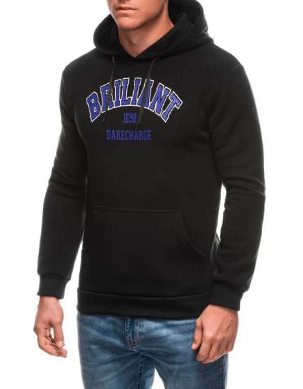 Férfi kapucnis pulóver B1687 - fekete