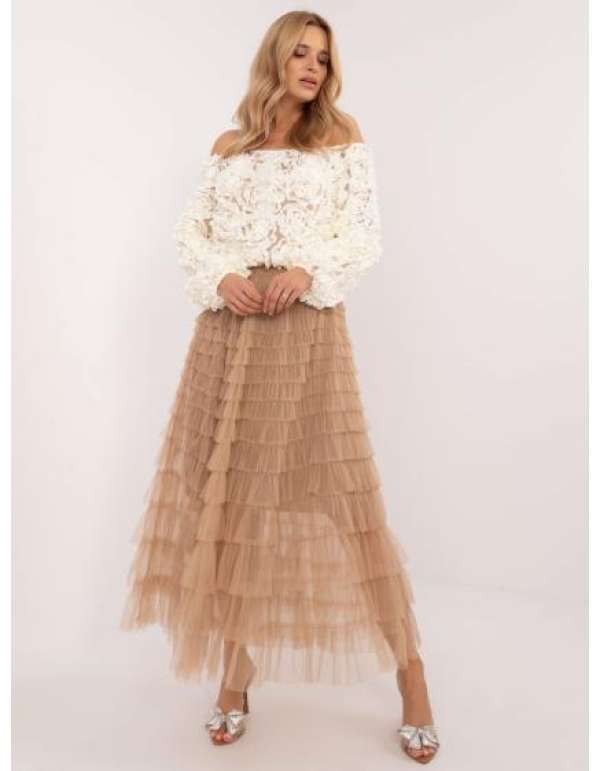 Camel hosszú tüllszoknya fodrokkal