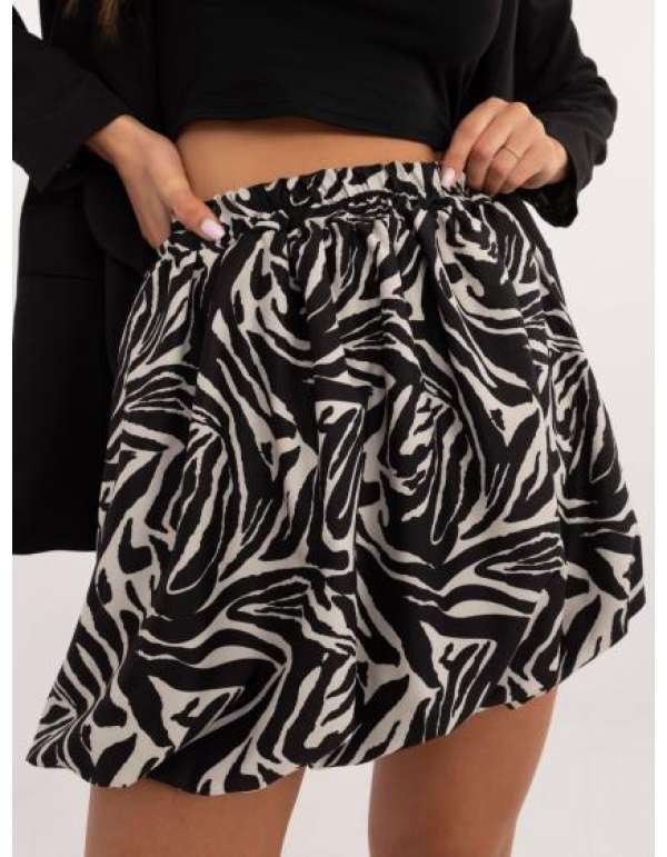 Ecru-fekete zebra miniszoknya