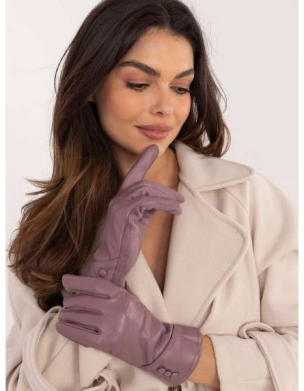 Lila női kesztyű gombokkal