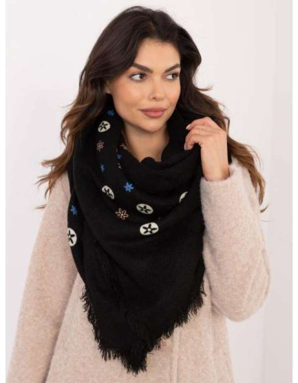 Fekete női nyomtatott sál