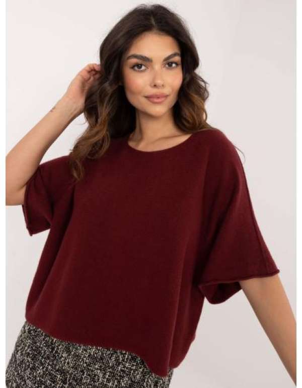 Barna színű oversize pulóver viszkózkeverékkel