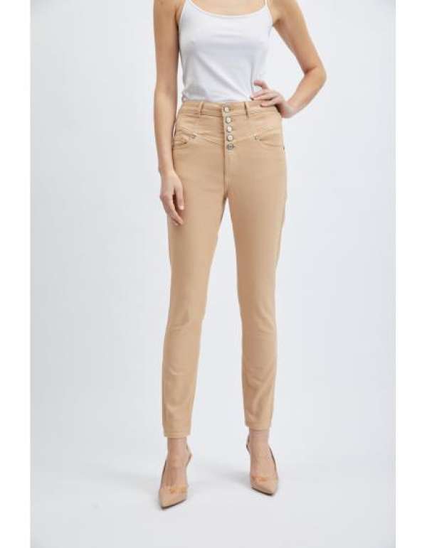 Bézs női skinny fit farmer