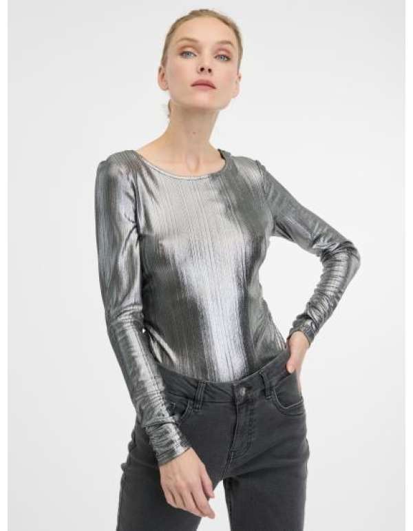 Ezüst női hosszú ujjú póló
