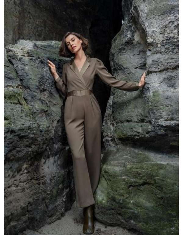 Khaki női kezeslábas