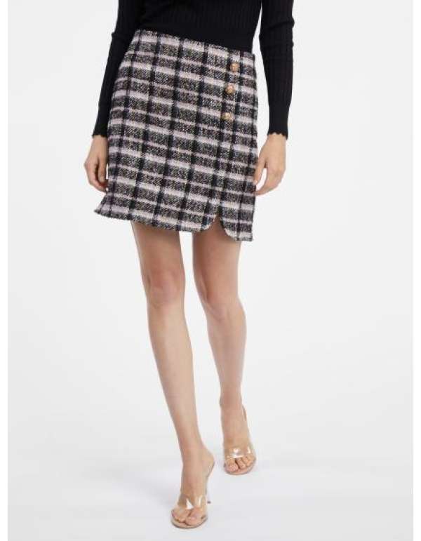 Fekete női kockás szoknya