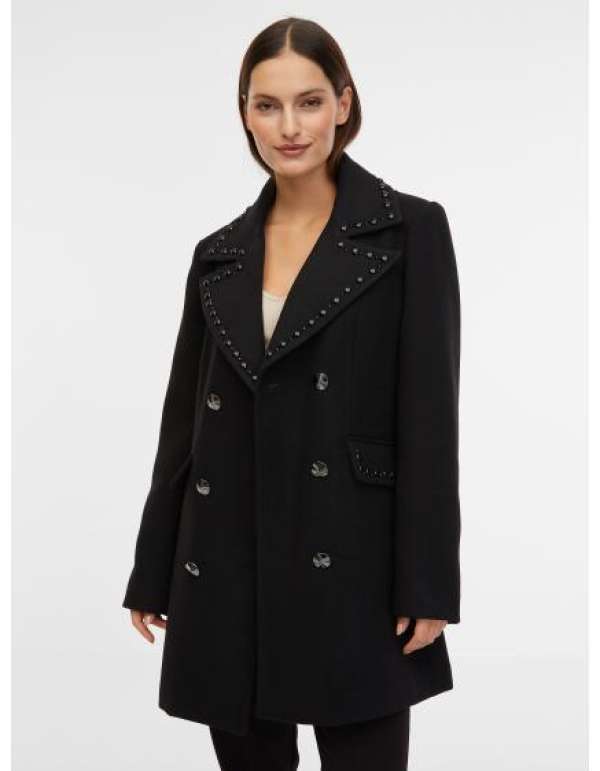 Fekete női gyapjúkabát