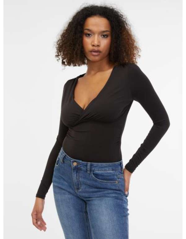Fekete női bootcut bodysuit