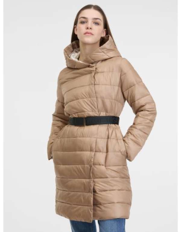 Barna női steppelt kabát