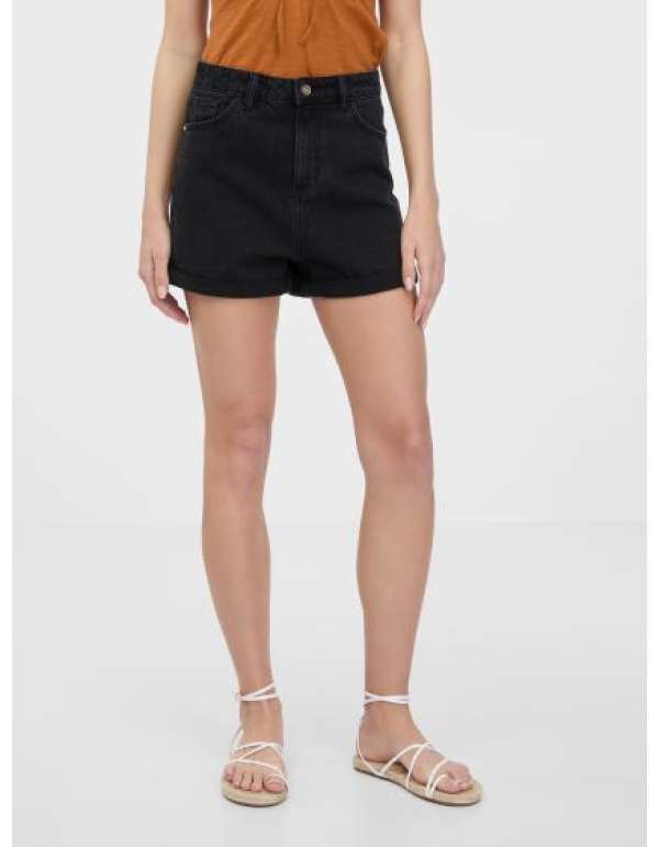 Fekete női farmer rövidnadrág
