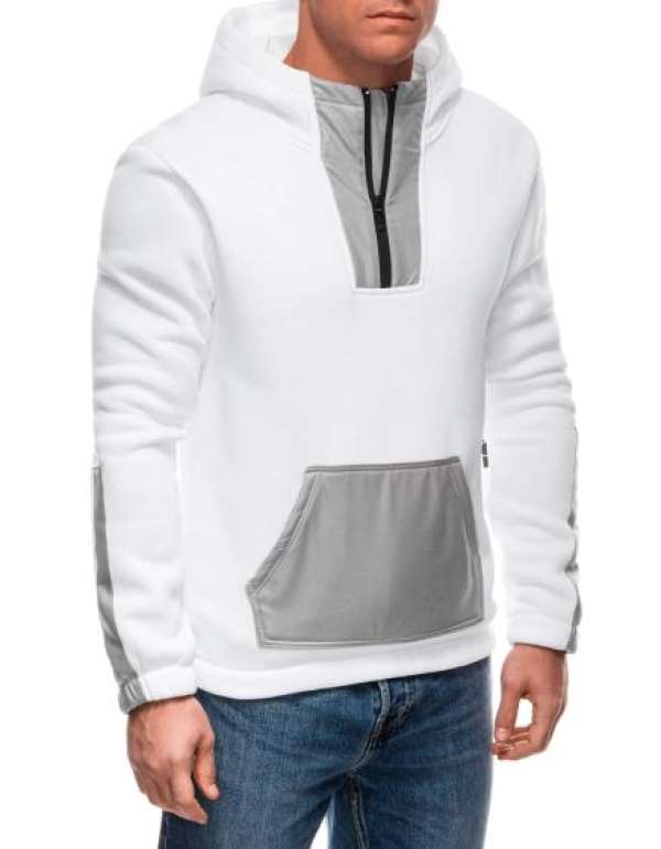 Férfi cipzáras pulóver B1696 - fehér