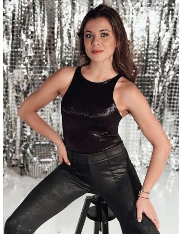 Női egyméretű body SHIMMER fekete