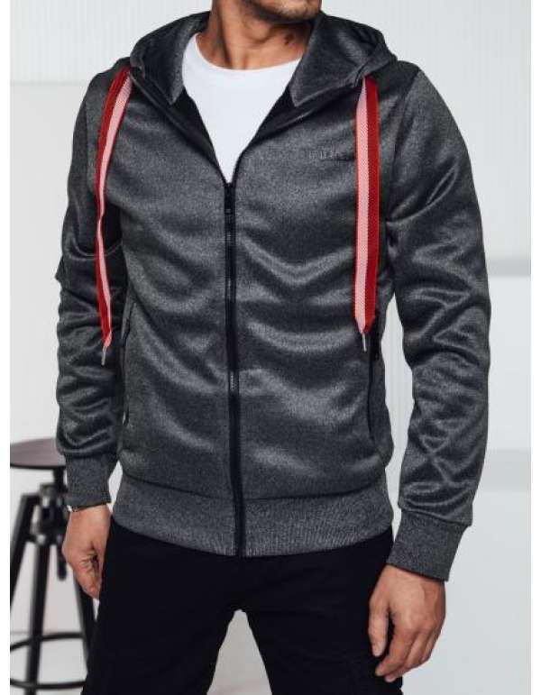 Férfi kapucnis pulóver sötétszürke