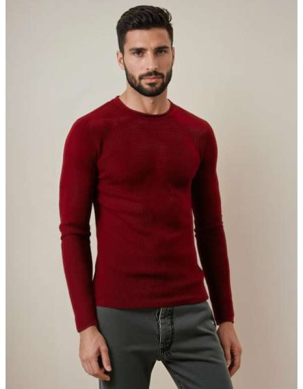 Férfi bordó pulóver