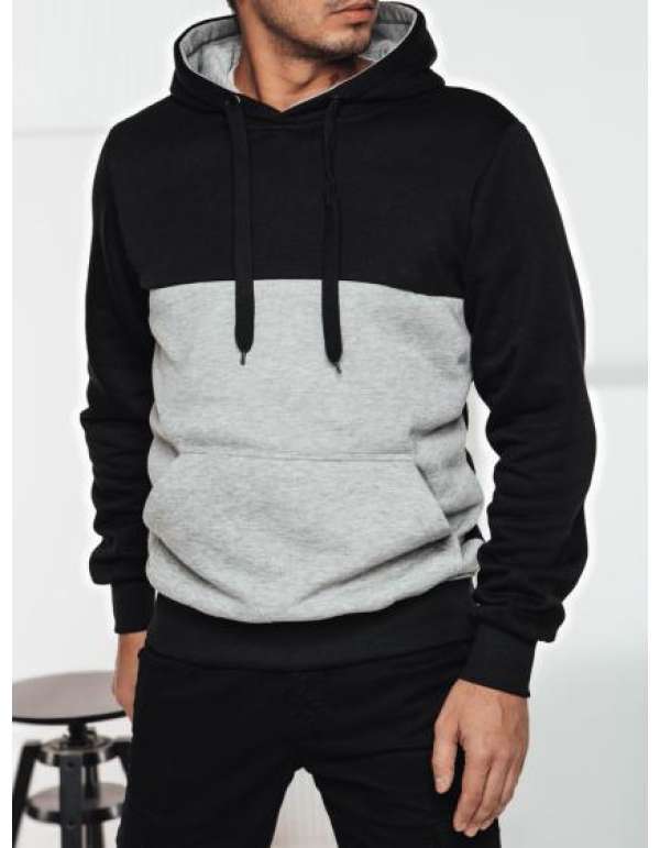 Férfi kapucnis pulóver fekete