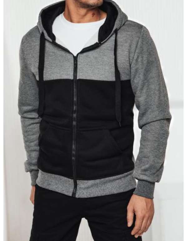 Férfi kapucnis pulóver sötétszürke