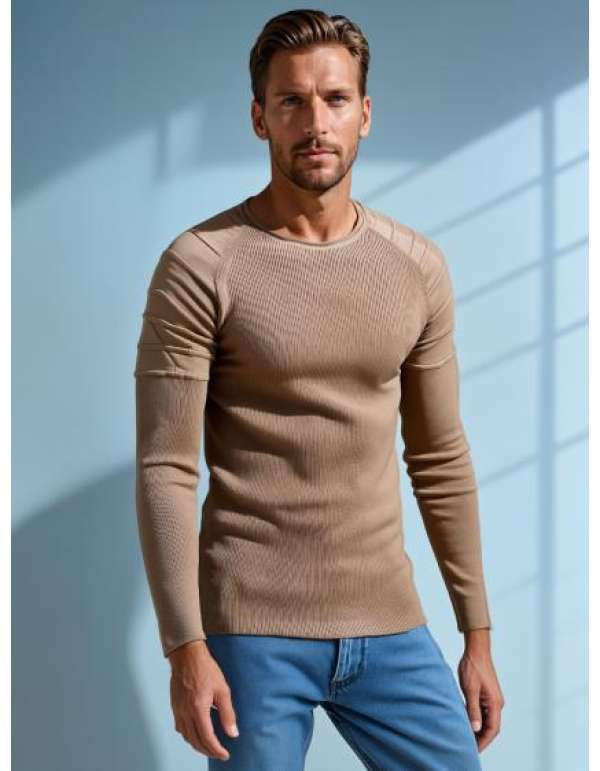 Férfi bézs kardigán