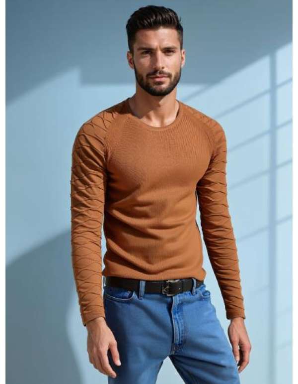 Férfi kaméliás pulóver