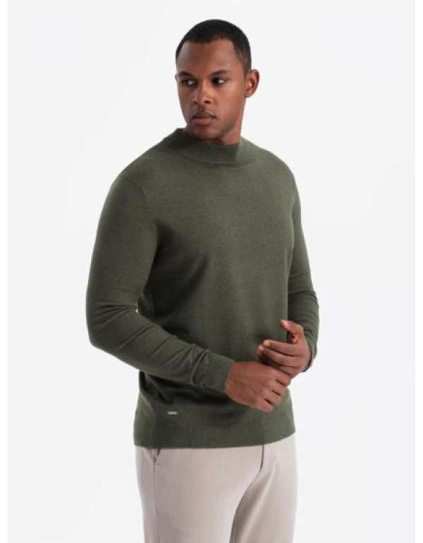 Férfi kötött, mintás RELAXED FIT pulóver - sötétkék V1