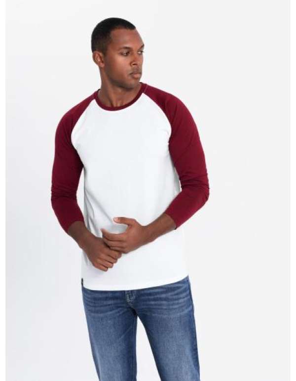 Férfi hosszú ujjú póló męski z nadrukiem - czarny V1