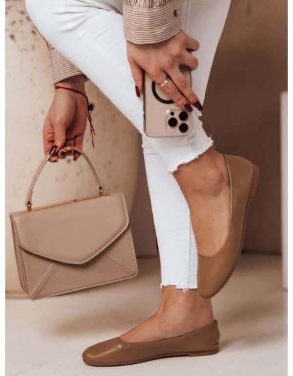 Női balerinák FRLINE khaki színben