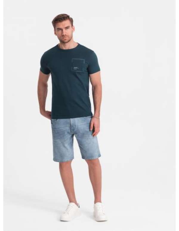 Férfi farmer rövidnadrág finom mosással - világoskék V1 OM-SRDS-0145 OM-SRDS-0145
