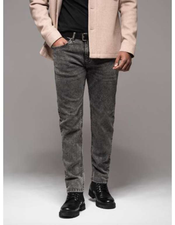 Férfi farmer nadrág egyenes szárú - fekete V1 OM-PADP-0133 OM-PADP-0133