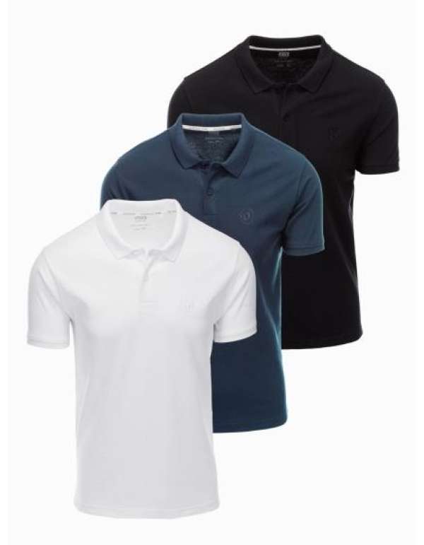 Férfi pique kötött pólóing szett 3 darabos készlet - mix V1 Z28