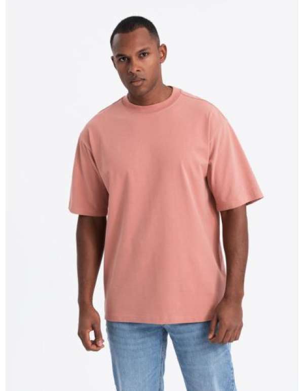 Férfi LOOSE FIT póló zsebbel - bézs V1 OM-TSCT-0171