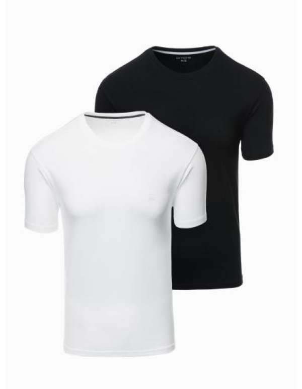 Férfi pamut BASIC póló kerek nyakú póló - fekete/fehér/sötétkék V1 OM-TSBS-0232