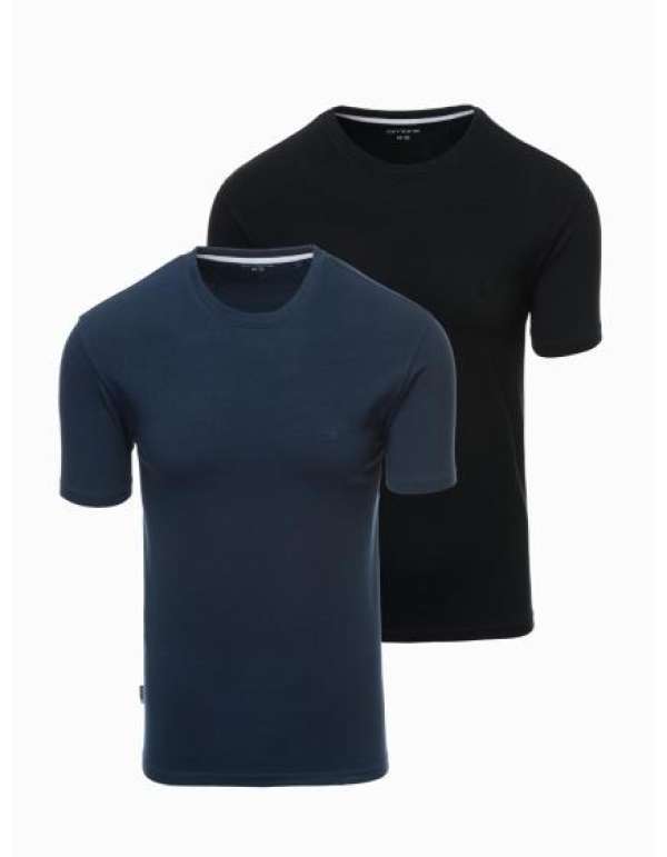 Férfi pamut BASIC póló kerek nyakú póló - fekete/fehér/sötétkék V1 OM-TSBS-0232