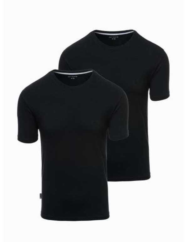 Férfi pamut BASIC póló kerek nyakú póló - fekete/fehér/sötétkék V1 OM-TSBS-0232