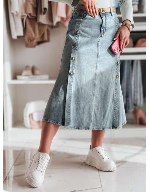 DEMILOVO kék farmer midi-szoknya