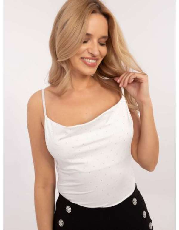 Ecru színű formális felső applikációkkal