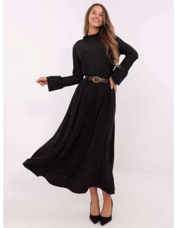 Fekete elegáns szoknya applikációkkal