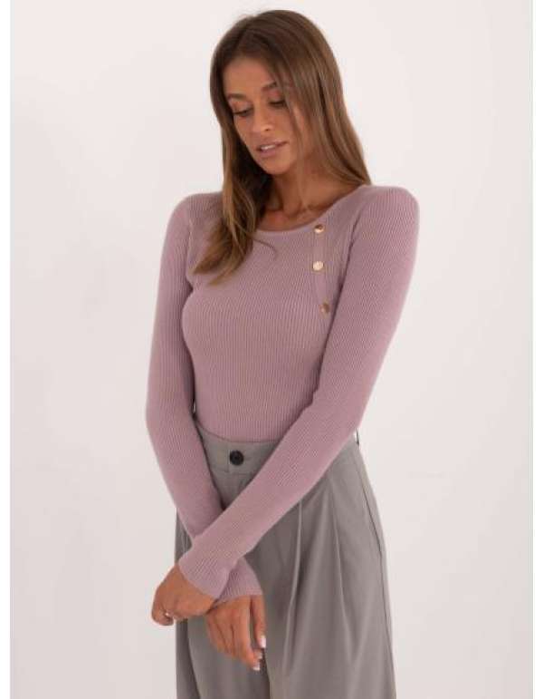 Barna és lila női klasszikus hosszú ujjú pulcsi