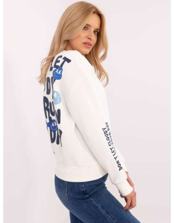 Fehér szigetelt pulóver SUBLEVEL nyomtatással
