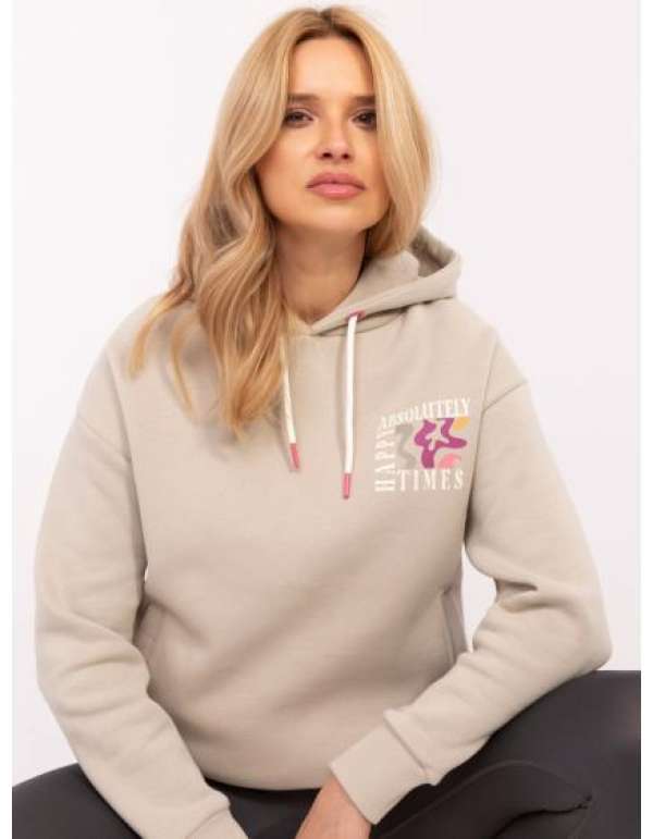 Bézs színű kapucnis pulóver SUBLEVEL