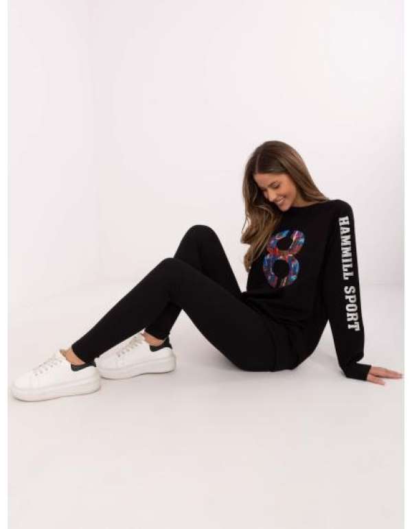 Fekete női tréningruha leggingsszel