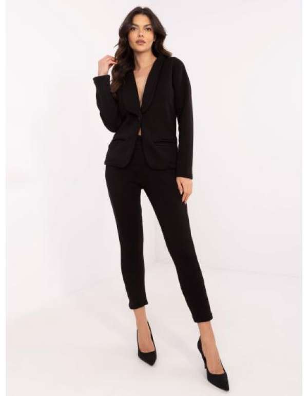 Fekete kétrészes pulóver szett szigeteléssel