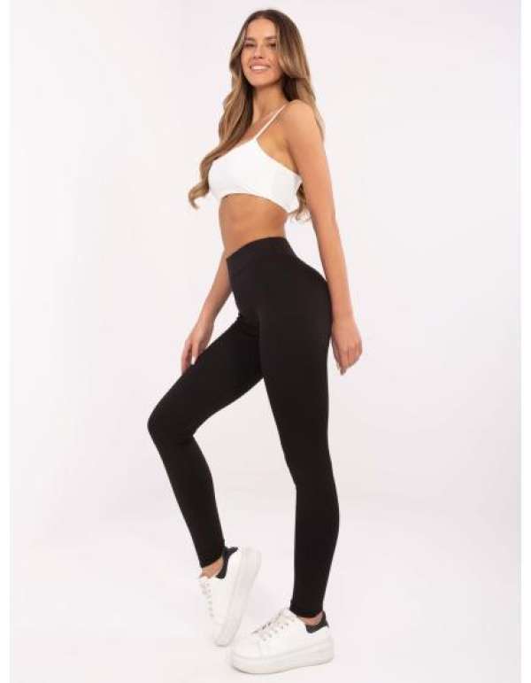 Fekete magas derekú sportos basic leggings