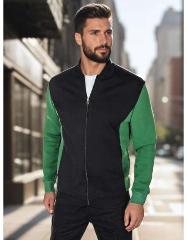 Férfi pulóver állógalléros, fekete