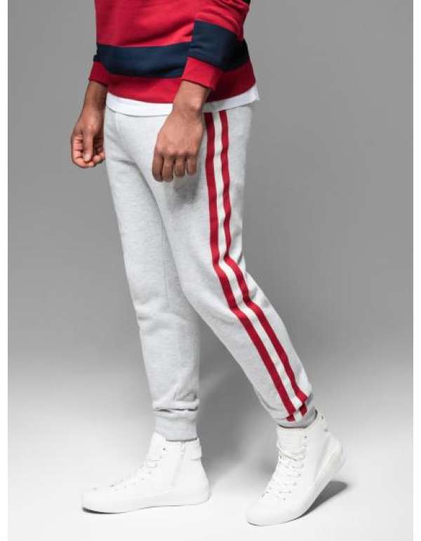 Férfi strukturált kötött melegítőnadrág - grafit V5 OM-PASK-0211