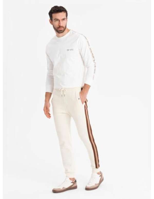 Férfi strukturált kötött melegítőnadrág - grafit V5 OM-PASK-0211