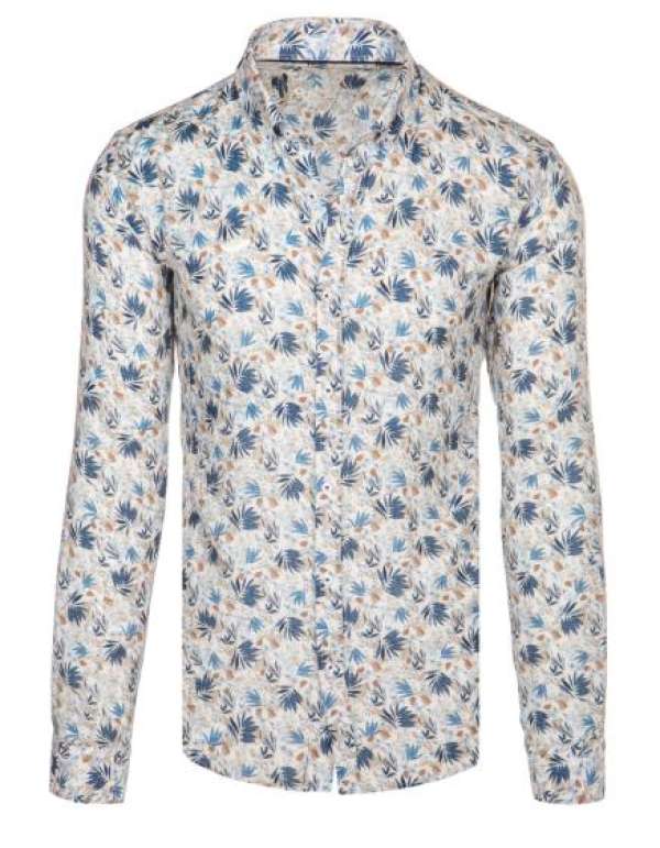 Férfi ing virágmintás fehér