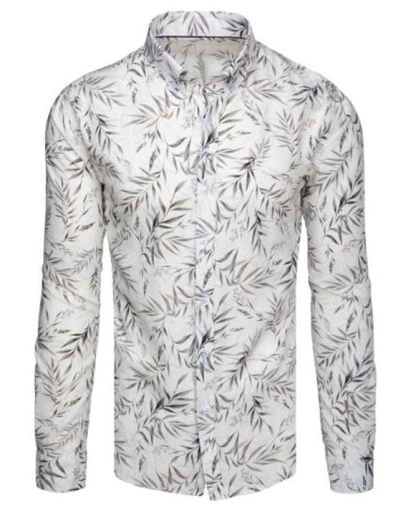 Férfi ing leveles fehér