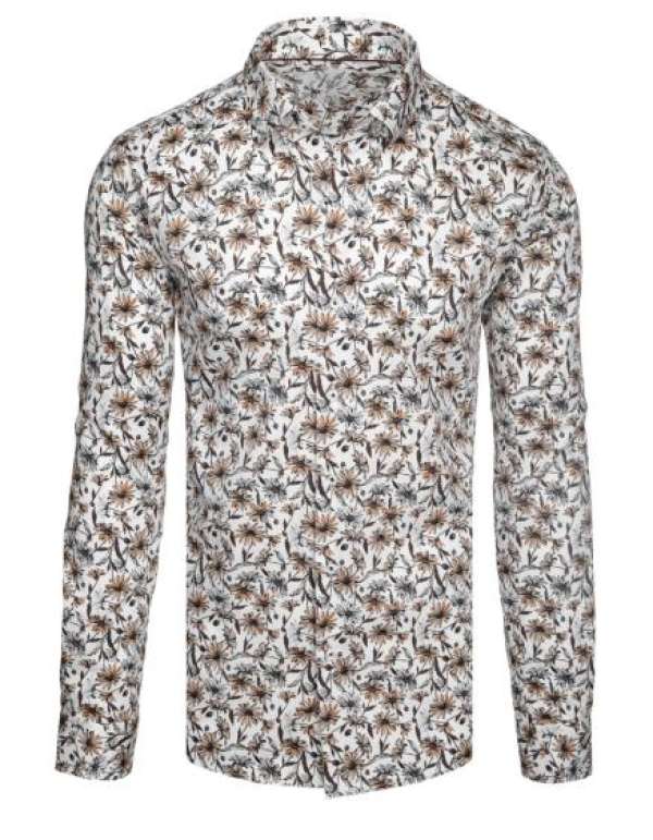 Férfi ing virágmintás fehér