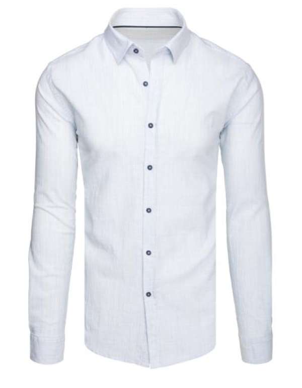 Fehér, finom csíkos, hosszú ujjú férfi ing