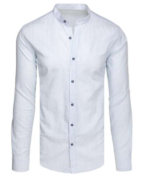Férfi ing galléros, hosszú ujjú, kék