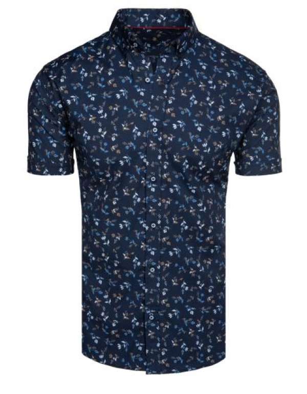 Férfi ing, rövid ujjú, sötétkék
